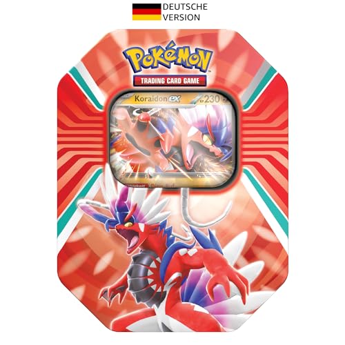 Pokémon-Sammelkartenspiel: Tin-Box Paldea-Legenden – Koraidon (1 holografische Karte & 4 Boosterpacks) von Pokémon