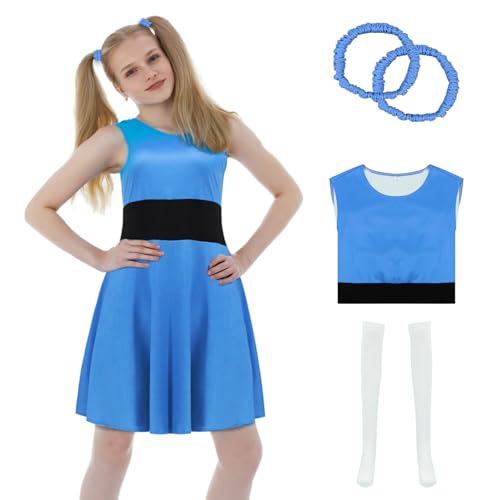 Poboola Buttercup Kostüm Erwachsene Blüten Blasen Kostüme Kleid Damen Halloween Damen Charakter Cartoon mit Zubehör, Blau, XXL Poboola Buttercup Kostüm Erwachsene Blüten Blasen Kostüme Kleid Damen Halloween Damen Charakter Cartoon mit Zubehör, Blau, XXL von Poboola