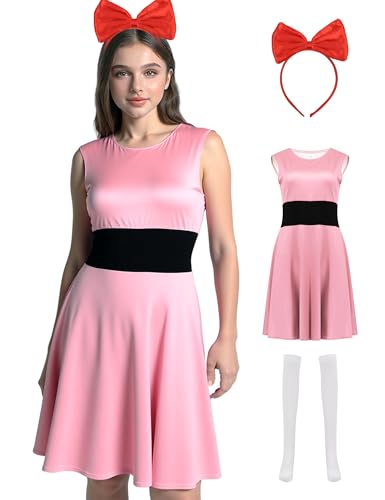 Poboola Buttercup Kostüm Erwachsene Blüten Blasen Kostüme Kleid Damen Halloween Damen Charakter Cartoon mit Zubehör, Pink, XS Poboola Buttercup Kostüm Erwachsene Blüten Blasen Kostüme Kleid Damen Halloween Damen Charakter Cartoon mit Zubehör, Pink, XS von Poboola