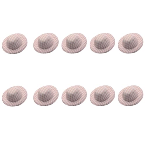 10 Stück unlackierte Miniaturhüte 5,8 cm für handgefertigte Dekoration, leichter Stoff, Hüte für Hochzeiten, Kindergeburtstage, Partys, Hutherstellungszubehör von Pocoiau