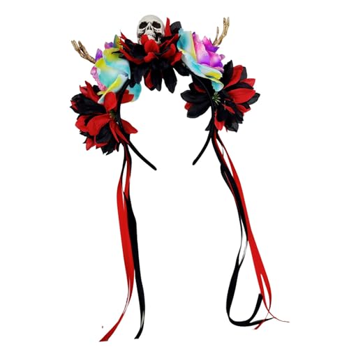 Buntes Halloween-Blumenskelett-Hand-Totenkopf-Stirnband, Harz, Party-Haar-Accessoire für Erwachsene, Kinder, Kostümpartys, Dekoration, praktische Halloween-Stirnbänder Buntes Halloween-Blumenskelett-Hand-Totenkopf-Stirnband, Harz, Party-Haar-Accessoire für Erwachsene, Kinder, Kostümpartys, Dekoration, praktische Halloween-Stirnbänder von Pocoiau