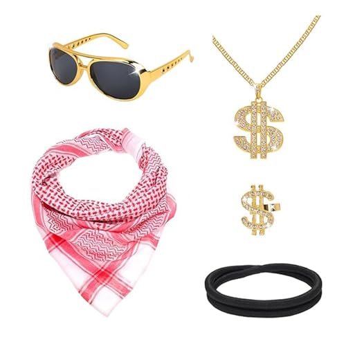 Pocoiau 1 Set Arabische Kostümzubehör Set Muslime Kostüm Set Arabische Kostüm Set Schwarzes Stirnbandbrillen Halskette Pocoiau 1 Set Arabische Kostümzubehör Set Muslime Kostüm Set Arabische Kostüm Set Schwarzes Stirnbandbrillen Halskette von Pocoiau