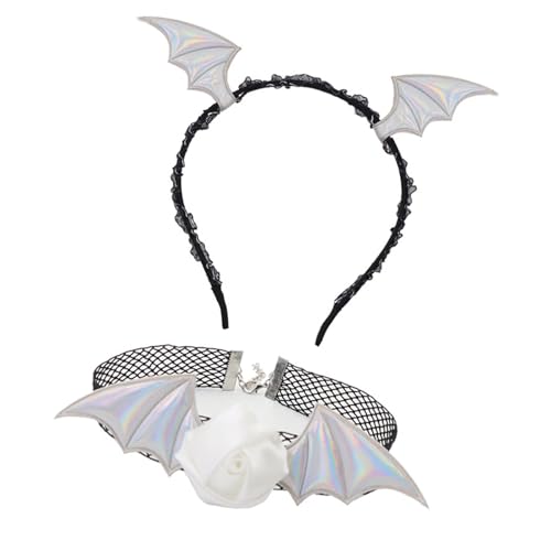 Pocoiau 2pcs Halloween Devil Kostüm Set Devil Fledermaus Stirnband Spitze Halskette Für Halloween Cosplay Party Accessoires Bat Stirnband Pocoiau 2pcs Halloween Devil Kostüm Set Devil Fledermaus Stirnband Spitze Halskette Für Halloween Cosplay Party Accessoires Bat Stirnband von Pocoiau