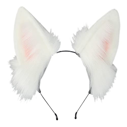 Pocoiau Anime Cosplay Requisiten Wolf Haarreif Pelzhaarstyling für Con Stirnband Pelztier Teufel Karneval von Pocoiau
