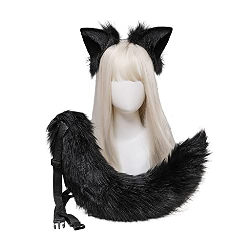 Pocoiau Cosplay Pelzige Tierohren Haarreif Schwanz Set Verkleidung Kostüm Lange Kopfbedeckung für Halloween Party Dekoration Pocoiau Cosplay Pelzige Tierohren Haarreif Schwanz Set Verkleidung Kostüm Lange Kopfbedeckung für Halloween Party Dekoration von Pocoiau