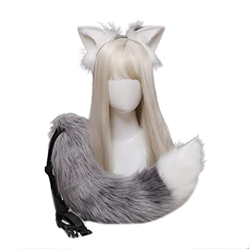 Pocoiau Cosplay Pelzige Tierohren Haarreif Schwanz Set Verkleidung Kostüm Lange Kopfbedeckung für Halloween Party Dekoration Pocoiau Cosplay Pelzige Tierohren Haarreif Schwanz Set Verkleidung Kostüm Lange Kopfbedeckung für Halloween Party Dekoration von Pocoiau