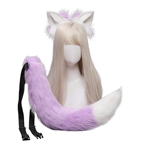 Pocoiau Cosplay Pelzige Tierohren Haarreif Schwanz Set Verkleidung Kostüm Lange Kopfbedeckung für Halloween Party Dekoration Pocoiau Cosplay Pelzige Tierohren Haarreif Schwanz Set Verkleidung Kostüm Lange Kopfbedeckung für Halloween Party Dekoration von Pocoiau