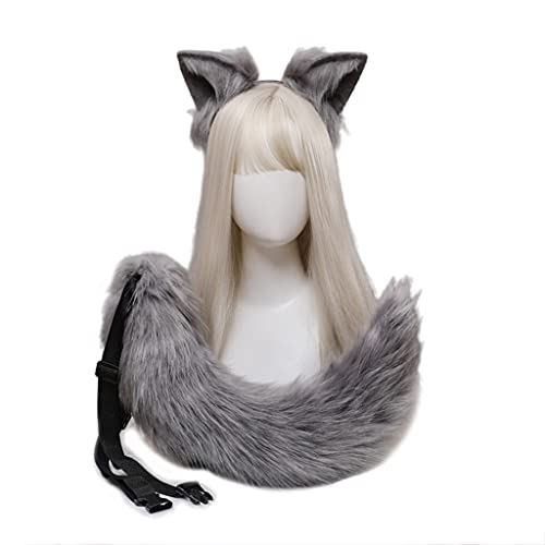 Pocoiau Cosplay Pelzige Tierohren Haarreif Schwanz Set Verkleidung Kostüm Lange Kopfbedeckung für Halloween Party Dekoration Pocoiau Cosplay Pelzige Tierohren Haarreif Schwanz Set Verkleidung Kostüm Lange Kopfbedeckung für Halloween Party Dekoration von Pocoiau