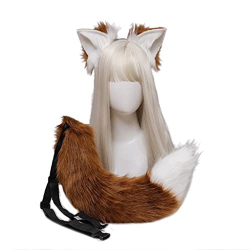 Pocoiau Cosplay Pelzige Tierohren Haarreif Schwanz Set Verkleidung Kostüm Lange Kopfbedeckung für Halloween Party Dekoration Pocoiau Cosplay Pelzige Tierohren Haarreif Schwanz Set Verkleidung Kostüm Lange Kopfbedeckung für Halloween Party Dekoration von Pocoiau