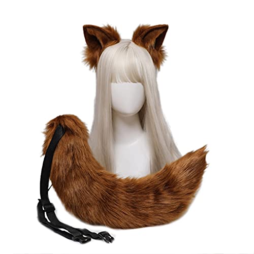 Pocoiau Cosplay Pelzige Tierohren Haarreif Schwanz Set Verkleidung Kostüm Lange Kopfbedeckung für Halloween Party Dekoration Pocoiau Cosplay Pelzige Tierohren Haarreif Schwanz Set Verkleidung Kostüm Lange Kopfbedeckung für Halloween Party Dekoration von Pocoiau