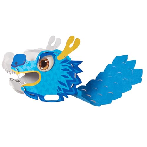 Pocoiau Dragon Head Masken Kits Chinesische Papierpapier Kopfmaske Chines Neujahrszubehör Für Kinder Erwachsene Weihnachts Halloween Pocoiau Dragon Head Masken Kits Chinesische Papierpapier Kopfmaske Chines Neujahrszubehör Für Kinder Erwachsene Weihnachts Halloween von Pocoiau