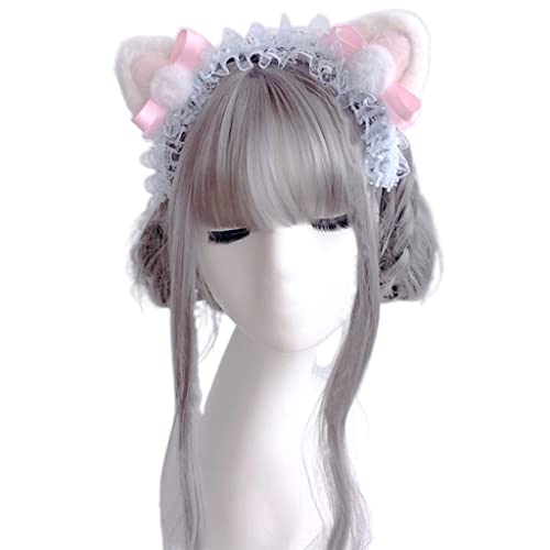 Pocoiau Haarreif mit Bärenohren, Rüschen, Spitze, mit Schleifen, Perlen, Haarreif für Cosplay, Party, Haarzubehör Pocoiau Haarreif mit Bärenohren, Rüschen, Spitze, mit Schleifen, Perlen, Haarreif für Cosplay, Party, Haarzubehör von Pocoiau