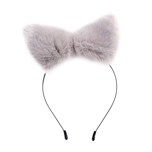 Pocoiau Haarreif mit künstlichen Wolfsohren aus Metall, Leopardenmuster, einfarbig, pelzig, Tierhaarreifen, Anime, Cosplay, Party, Kostüm, Haarschmuck, grau Pocoiau Haarreif mit künstlichen Wolfsohren aus Metall, Leopardenmuster, einfarbig, pelzig, Tierhaarreifen, Anime, Cosplay, Party, Kostüm, Haarschmuck, grau von Pocoiau