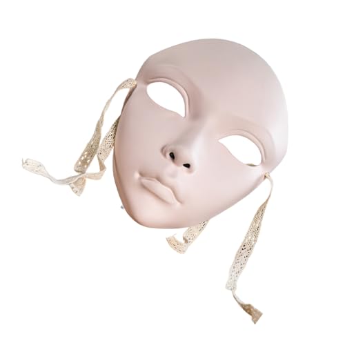 Pocoiau Halloween Hand Bemalt Masquerade Maske Quasten Dekoration Bühne Spiel Maske Vollgesichtsmaske Für Frauen Cosplay von Pocoiau