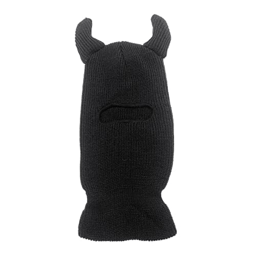 Pocoiau Halloween Strick Teufel Horn Kapuze Hutschal Pocoiau Halloween Strick Teufel Horn Kapuze Hutschal von Pocoiau