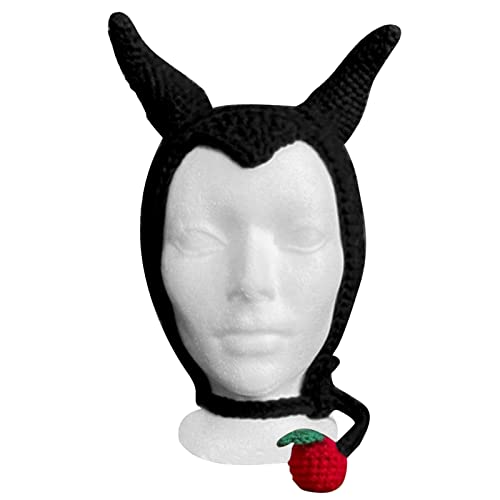 Pocoiau Little Teufel Y2k Mützen Hornohren Ohrblatt Strick Halloween Lustige Teufelshornhut Mützen Pocoiau Little Teufel Y2k Mützen Hornohren Ohrblatt Strick Halloween Lustige Teufelshornhut Mützen von Pocoiau