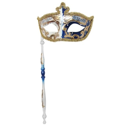 Pocoiau Mardi Gras Maske Maskerade Maske Mit Stick Venezianer Maske Retro Musical Note Carnivals Maske Halloween Kostümmaske von Pocoiau