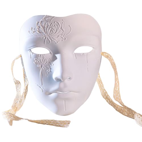 Pocoiau Masquerade Maske Hand Bemalte Maske Vollgesichtsmaske Für Frauen Männer Cosplay Partyfotografie Requisiten Halloween Dekorationsmaske von Pocoiau