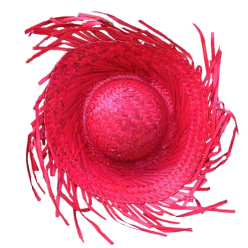Pocoiau Mexicanos Sombrero-Hut, handgefertigter Strohhut, hawaiianische Stile, Verkleidungsrequisiten, Strohhut mit zerrissener Krempe, Rot, rot, Einheitsgröße Pocoiau Mexicanos Sombrero-Hut, handgefertigter Strohhut, hawaiianische Stile, Verkleidungsrequisiten, Strohhut mit zerrissener Krempe, Rot, rot, Einheitsgröße von Pocoiau