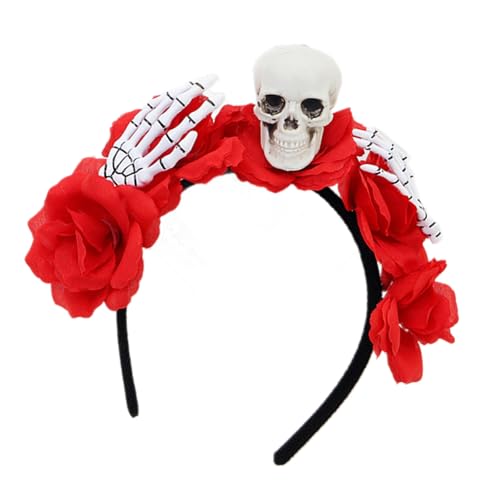 Pocoiau Mexikaner Tag der Toten Kostüm Halloween Zucker Schädel Rosen Stirnband Kopfschmuck Totenkopf Hand Blume Spitze Choker Halskette Zucker Kostüm Zubehör Pocoiau Mexikaner Tag der Toten Kostüm Halloween Zucker Schädel Rosen Stirnband Kopfschmuck Totenkopf Hand Blume Spitze Choker Halskette Zucker Kostüm Zubehör von Pocoiau