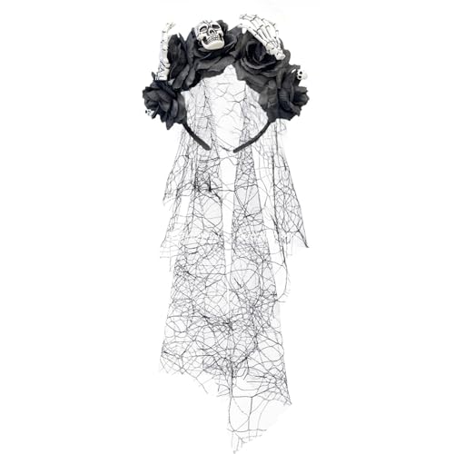 Pocoiau Scary Halloween Schädel Skelett Handschleim Haarband Für Kostümpartys Und Rollenspielereignis Event Sammeln Von Dressing Requisiten Halloween Schädel Haarband Mit Schleier von Pocoiau