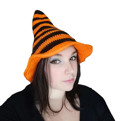 Pocoiau Unisex Halloween Peaked Witch Häkeldesign Zaubererhut Männer Frauen Cosplay Hexenhut Multiple Typ Können Wählen von Pocoiau
