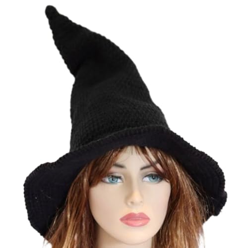 Pocoiau Unisex Halloween Peaked Witch Häkeldesign Zaubererhut Männer Frauen Cosplay Hexenhut Multiple Typ Können Wählen von Pocoiau