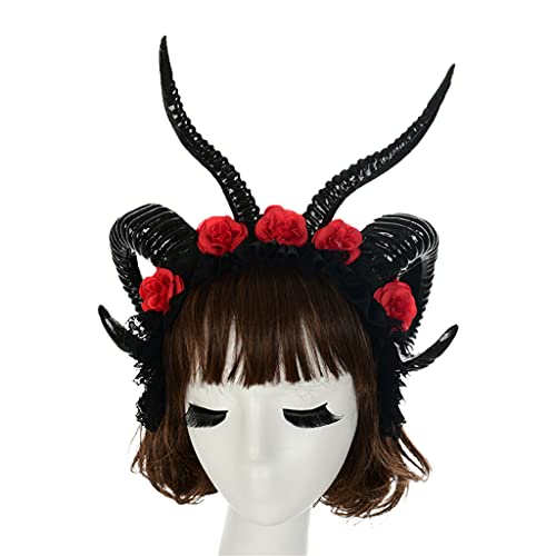 Schafshorn, Kopfbedeckung, Spitze, Blumenschleier, Haarband, rutschfest, Kopfschmuck, Foto-Requisiten, Fasching, Halloween, Karneval, Zubehör Schafshorn, Kopfbedeckung, Spitze, Blumenschleier, Haarband, rutschfest, Kopfschmuck, Foto-Requisiten, Fasching, Halloween, Karneval, Zubehör von Pocoiau
