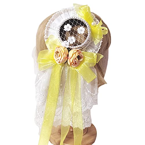 Schleifen, Teeparty, Haube, Rüschen, Spitze, Kopfschmuck, wunderschöner Teeparty-Hut, Kopfbedeckung, Cosplay-Zubehör Schleifen, Teeparty, Haube, Rüschen, Spitze, Kopfschmuck, wunderschöner Teeparty-Hut, Kopfbedeckung, Cosplay-Zubehör von Pocoiau