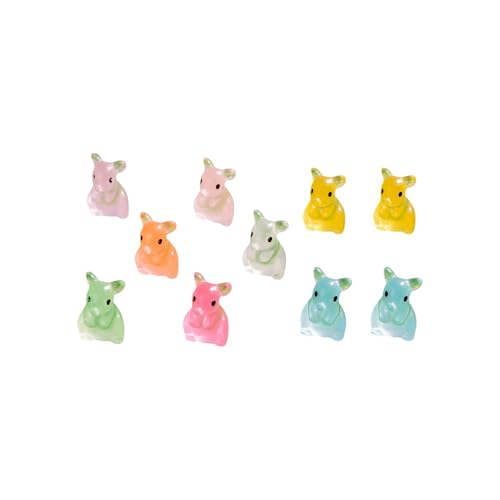 Set mit 10 bunten Miniatur-Mäusen, Kunstharz-Figuren für kreative Kuchendekoration, Wal, Rinder, Kätzchen, Landschaftsdekoration von Pocoiau
