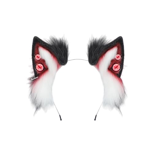 Teufelsohr-Haarband, Kostüm, Kopfschmuck mit biegbarem Rahmen, Plüschohr für Rollenspiel-Enthusiasten und Halloween-Event, Plüschtier-Haarreif Teufelsohr-Haarband, Kostüm, Kopfschmuck mit biegbarem Rahmen, Plüschohr für Rollenspiel-Enthusiasten und Halloween-Event, Plüschtier-Haarreif von Pocoiau