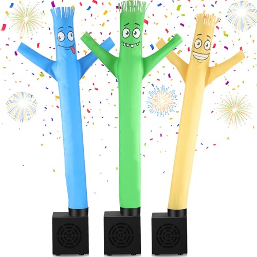 Poen 3 Stück Mini Aufblasbare Tube Mann Geschenk Lustiger Gag Geburtstag Wacky Winkend Aufblasbarer Kerl mit Gebläse Desktop Mini Tänzerin Geschenk für Frauen Party Dekoration (stumpf) von Poen