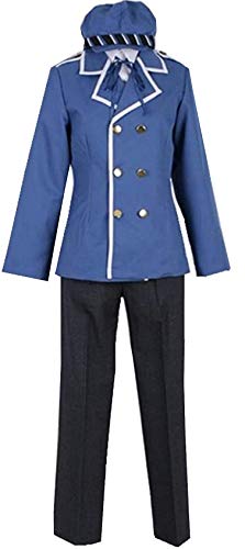 Poetic Walk Anime Blauer Mantel, Hose, Hut, Anzug, Cosplay-Kostüm, Uniform, Halloween-Outfit (Blau, Größe L) von Poetic Walk