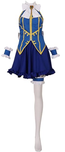 Poetic Walk Anime Damenkostüm Cosplay Magie Lucy Heartfilia Kostüm Natsu Liebhaber Partykleid (Blau, Größe M) von Poetic Walk