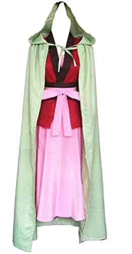 Poetic Walk Anime Yona Prinzessinnenkleid, Umhang, Cosplay-Kostüm, Kimono, CS (rotes Set, Größe M) von Poetic Walk