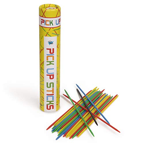 Point Games Riesiges Pick Up Sticks Spiel: 42 bunte Kunststoff-Sticks in Lucite Aufbewahrungsdose, für alle Altersgruppen von Point Games