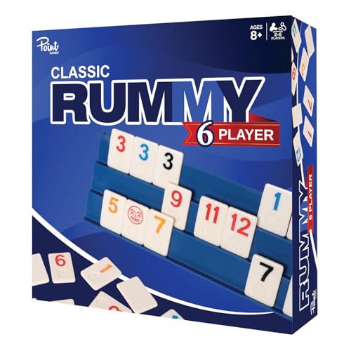 Point Games Rummy Cube Edition Set für 6 Spieler – klassisches Familienspiel, ab 8 Jahren mit mehr Spielsteinen, sechs Racks – ideal für Kinder, Erwachsene & Familienspielabend Point Games Rummy Cube Edition Set für 6 Spieler – klassisches Familienspiel, ab 8 Jahren mit mehr Spielsteinen, sechs Racks – ideal für Kinder, Erwachsene & Familienspielabend von Point Games