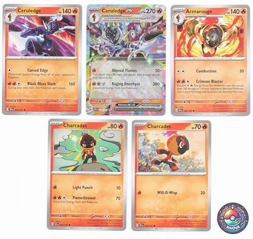 Ceruledge ex 036/191 - Surging Sparks - Tera Pokemon Evolution, 5 Karten Lot - Armarouge Charcadet Ceruledge ex 036/191 - Surging Sparks - Tera Pokemon Evolution, 5 Karten Lot - Armarouge Charcadet von Pokémon