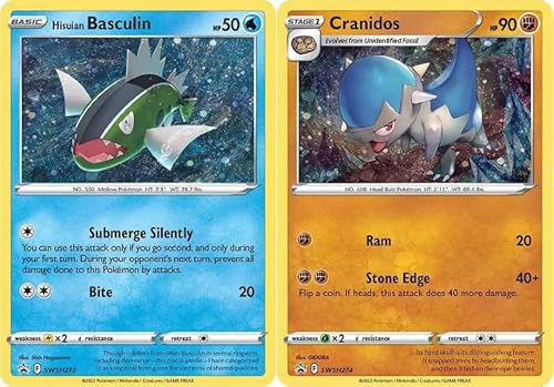 Cranidos SWSH274 & Hisuian Basculin SWSH273 – Silberne Sturm-Blister – Pokemon Schwarzer Stern Promo-Lot Cranidos SWSH274 & Hisuian Basculin SWSH273 – Silberne Sturm-Blister – Pokemon Schwarzer Stern Promo-Lot von Pokémon