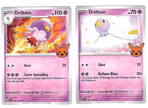 Drifblim & Drifloon – 090/198 – Pokemon Trick or Trade 2023 Kartenlos – Halloween-Stempel exklusiv von Pokémon