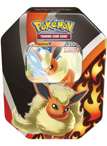 Pokémon Dosen, Evolis Entwicklungen, Flamara V, Kartenspiel, ab 6 Jahren, für 2 Spieler, über 10 Minuten Spieldauer von Pokémon