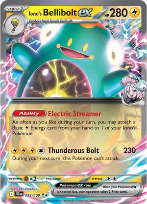 Iono's Bellibolt ex 053/159 - Journey Together - Pokemon Double Rare Card Lot Iono's Bellibolt ex 053/159 - Journey Together - Pokemon Double Rare Card Lot von Pokémon