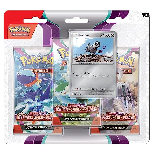 Knattox | 3 Booster-Packs | Pokemon Karten deutsch | Karmesin & Purpur von Pokémon