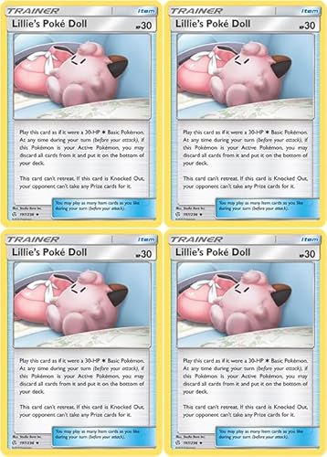 Lillie's Poke Puppe 197/236 - Cosmic Eclipse - Pokemon Trainer Card Lot x4, klein von Pokemon