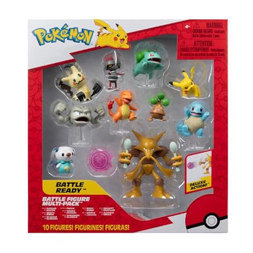PKW Kampffigur MP 10 Stück 5,1 cm: Pikachu #4, Squirtle #5, Bulbasaur #5, Charmander #5, Geodude, Mimikyu, Pawniard, Bonsly, Oshawott; 11,4 cm Alakazam - TGT PKW Kampffigur MP 10 Stück 5,1 cm: Pikachu #4, Squirtle #5, Bulbasaur #5, Charmander #5, Geodude, Mimikyu, Pawniard, Bonsly, Oshawott; 11,4 cm Alakazam - TGT von Pokémon