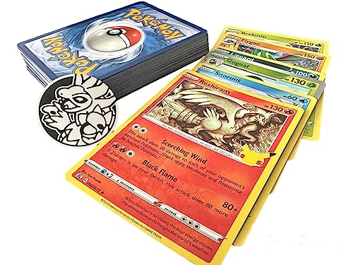 PoKéMoN Pokemon 50 verschiedene Karten Paket mit 1 offiziellen Spielmünze von Pokémon
