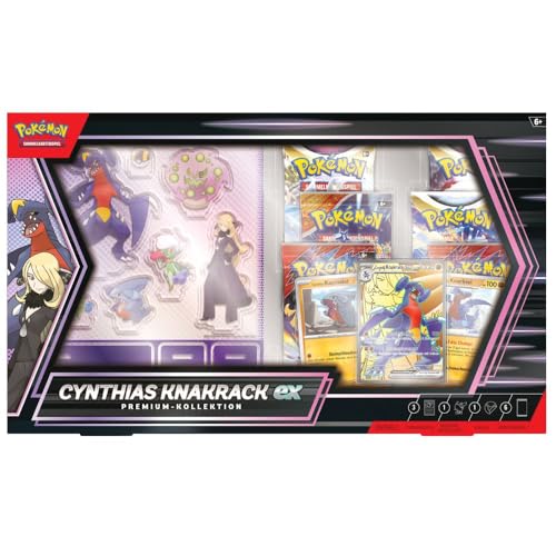 Pokémon-Sammelkartenspiel: Premium-Kollektion Cynthias Knakrack-ex (3 holografische Karten und 6 Boosterpacks) von Pokémon