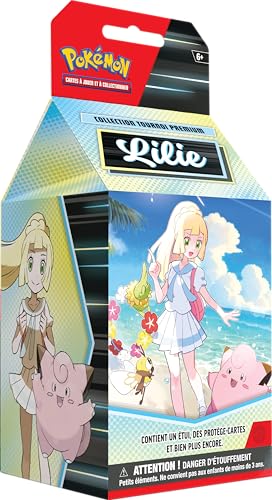 Pokémon : Premium-Turnier-Kollektion – Lilie des Pokémon TCG (1 vollständig illustrierte glänzende Promokarte von Lilie, 6 Booster und Zubehör) von Pokémon