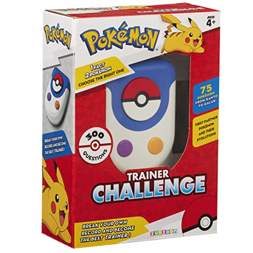 Pokémon Pokemon 1122125 Trainer Challenge Game Fun Facts Über 300 Fragen, 75 von Kanto bis GALAR, Idealer Geburtstag 4+ Jahre, Mehrfarbig, 8 x 11 x 3,5 cm von Pokémon