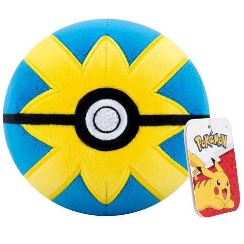 Pokemon 12,7 cm Quick Ball Plüsch – Offiziell lizenziert – Generation 4 Poke Ball – Authentisches weiches gefülltes Pokeball-Spielzeug mit beschwertem Boden – Geschenk für Kinder, Jungen, Mädchen – ab von Pokémon